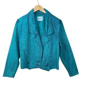VTG SUNDANCE Jacket Turquoise Blue Acid Wash
Denim 80s 90s USA Women’s Sz M